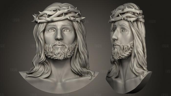 Кулон с головой Иисуса 3d stl модель для ЧПУ